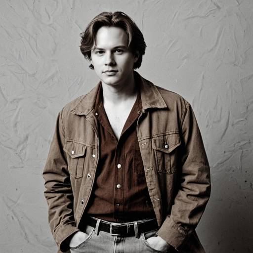 Young Man in Casual Brown Jacket
