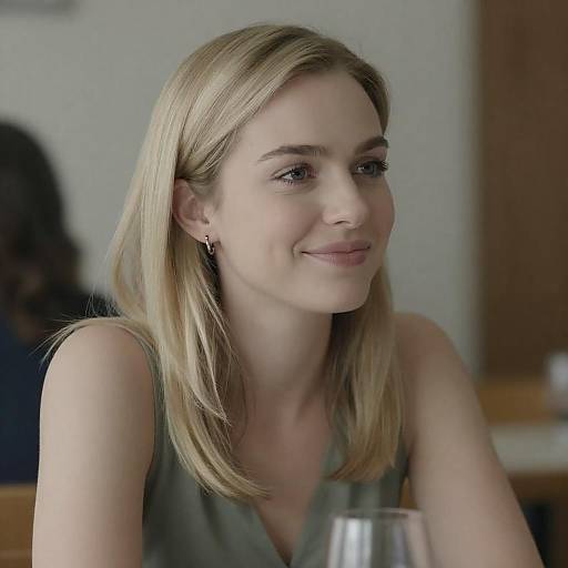 Charming Blonde Woman in Soft Lighting