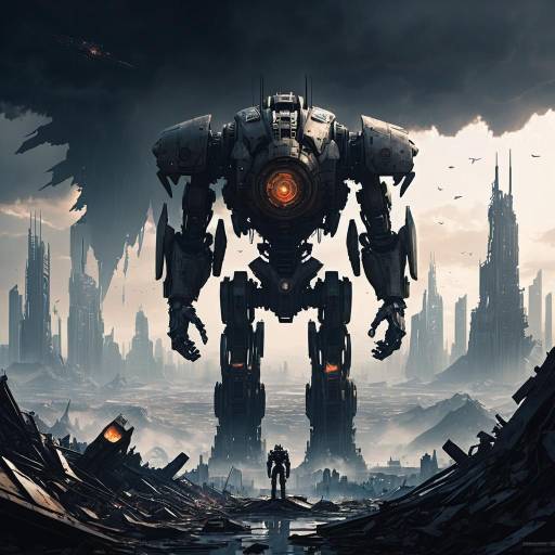 Futuristic Sentinel in a Crumbling World Futuristic Sentinel in a Crumbling World