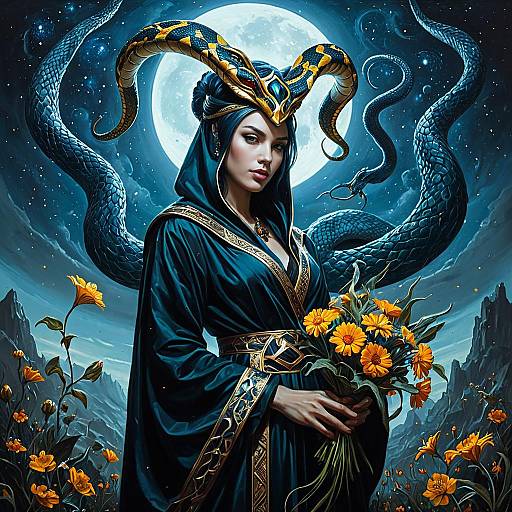 Dark Cassiopeia with Snake Headdress
