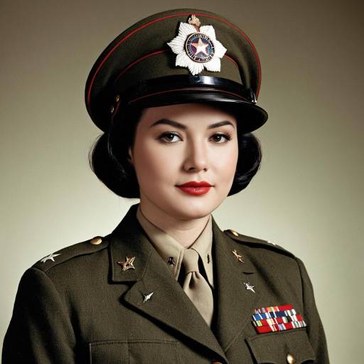 Woman in Vintage WWII Army Uniform