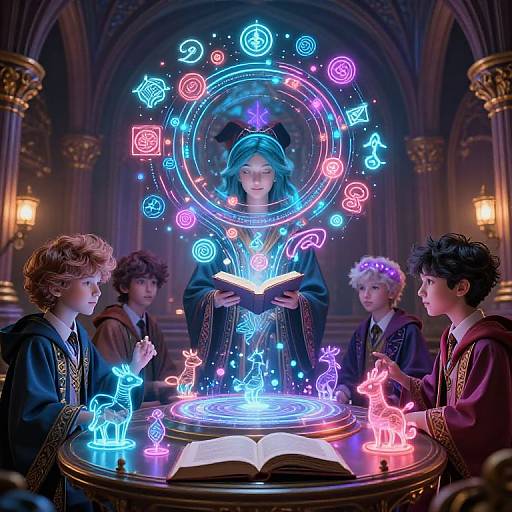 Futuristic Magic Academy with AI