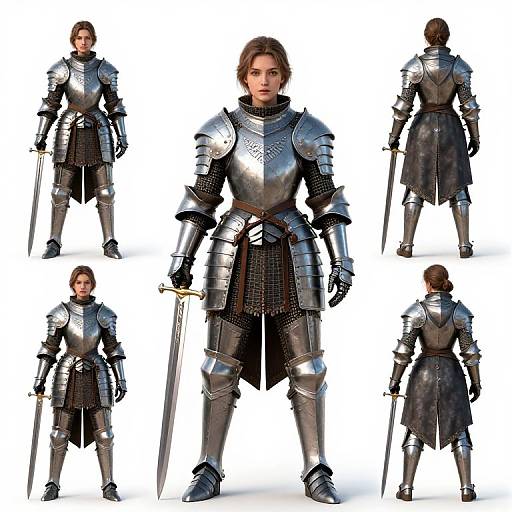 Female Knight in Medieval Armor