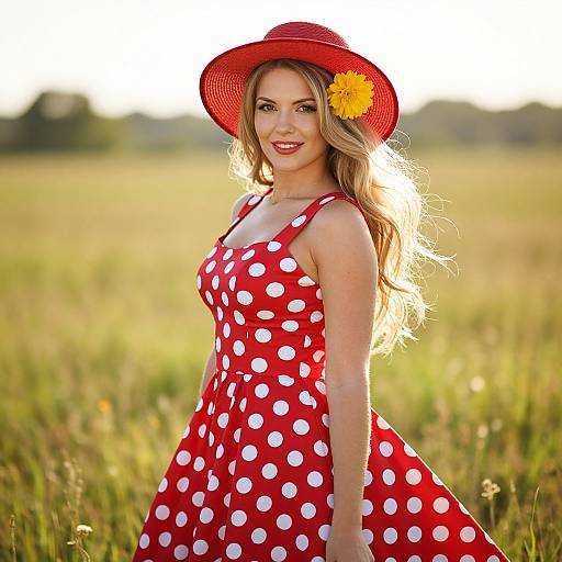 Confident Woman in Sunny Meadow