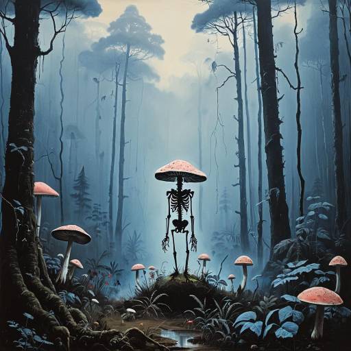 Mystical Shaman in Foggy Rainforest Mystical Shaman in Foggy Rainforest