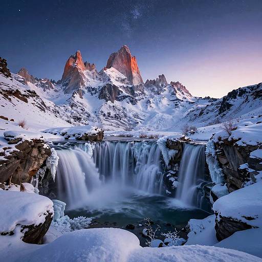 Surreal Nightfall Mountain Dreamscape