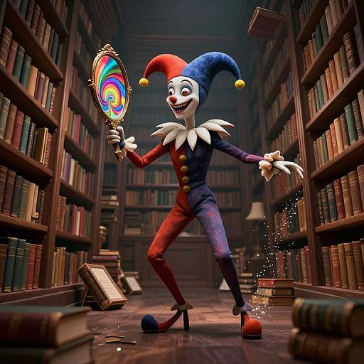 Surreal Jester in Infinite Library