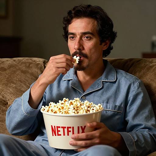 Hyperrealistic Jose Rizal Watching Netflix