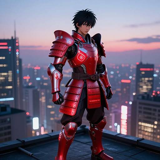 Futuristic Samurai Cyber Armor