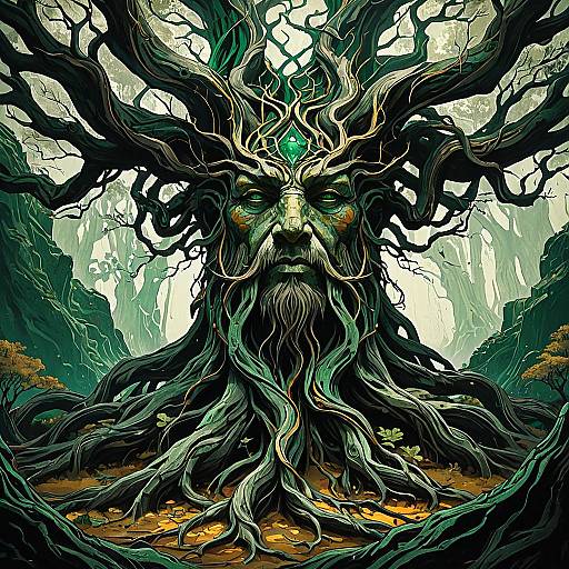 Ancient Tree Spirit with Roots