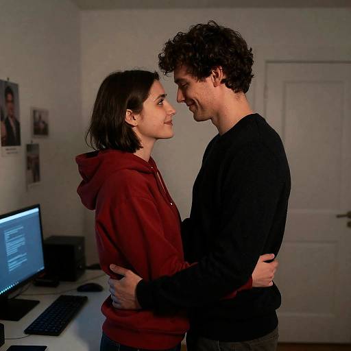 Intimate Embrace in a Cozy Room