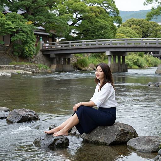 Woman Gracefully by Kamo River