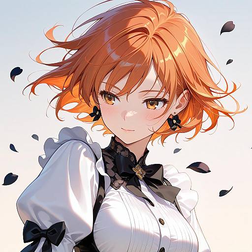 Sunlit Girl with Floating Hair