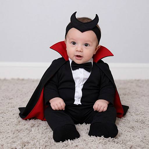 Newborn Baby in Dracula Costume