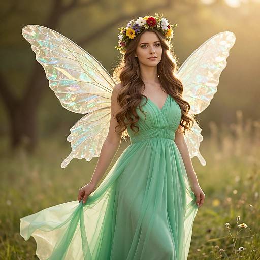 Enchanting Fairy in Sunlit Meadow