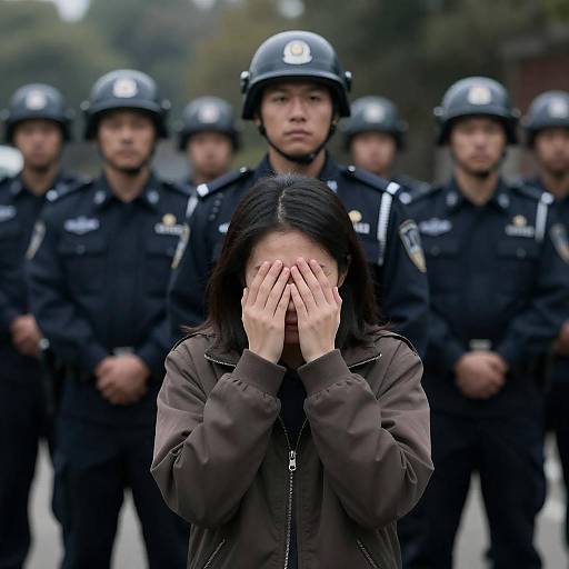 Distressed Woman Confronts Police Officers