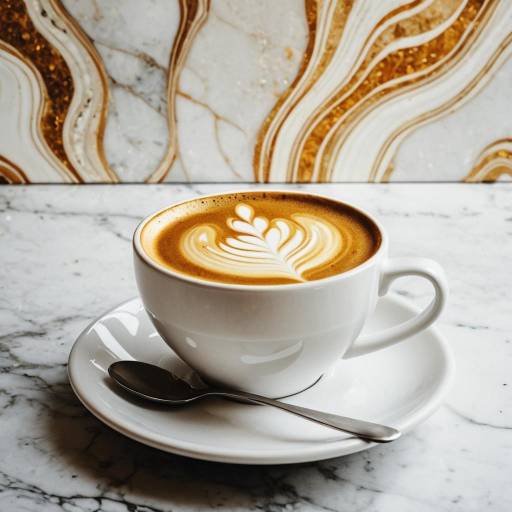 Latte Coffee Cup with Latte Art