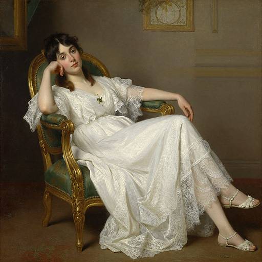 Vintage French Academic Portrait