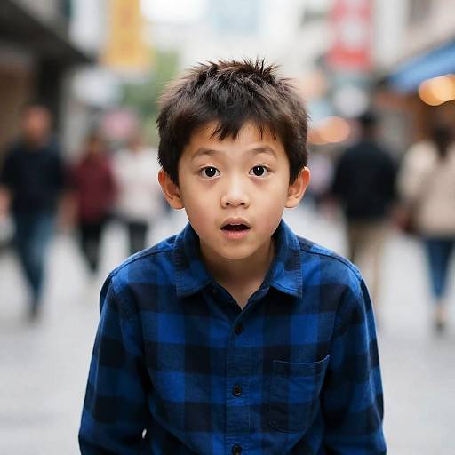 Urban Surprise: Young Boy Portrait