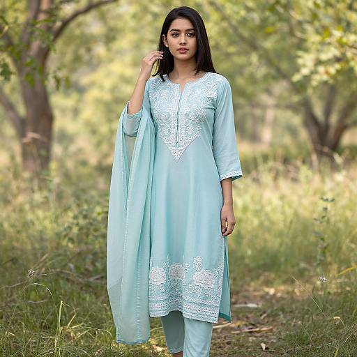 Pastel Gemini Shalwar Kameez in Forest