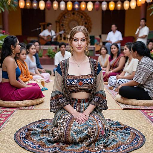 Diverse Family at Cultural Gathering