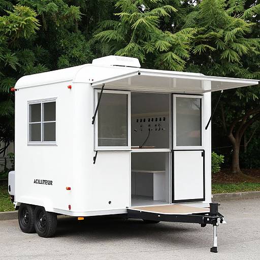 White Concession Trailer with Porch