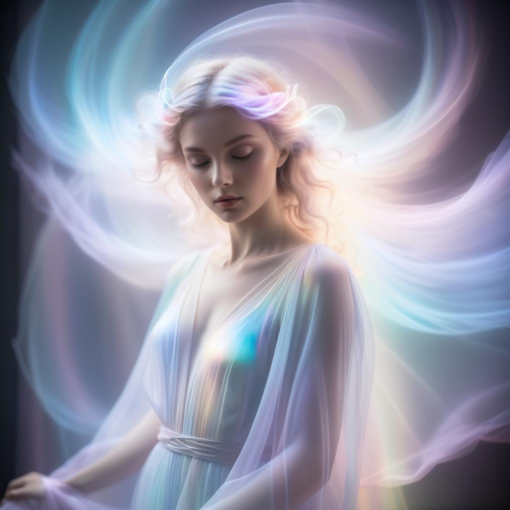 Dreamy Celestial Angel in Pastel Hues