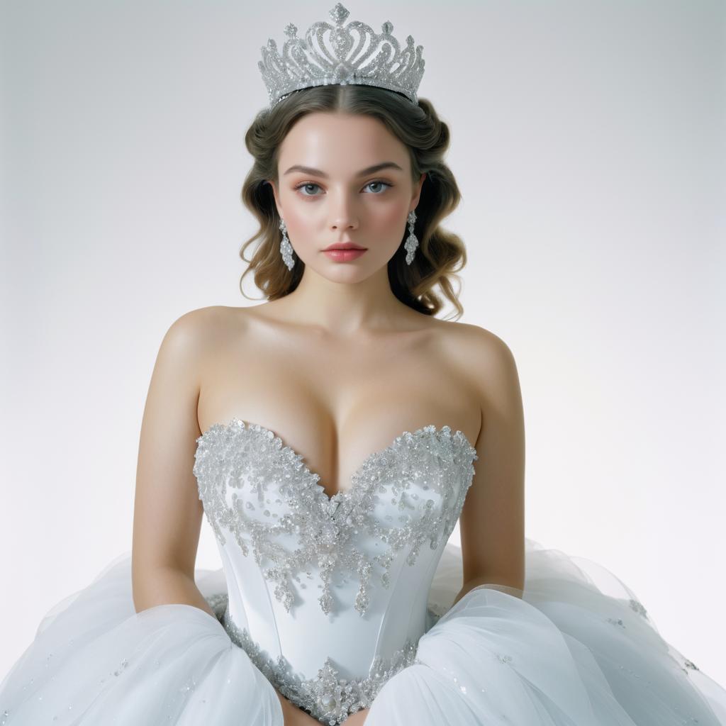 Elegant Young Lady in Ball Gown Portrait