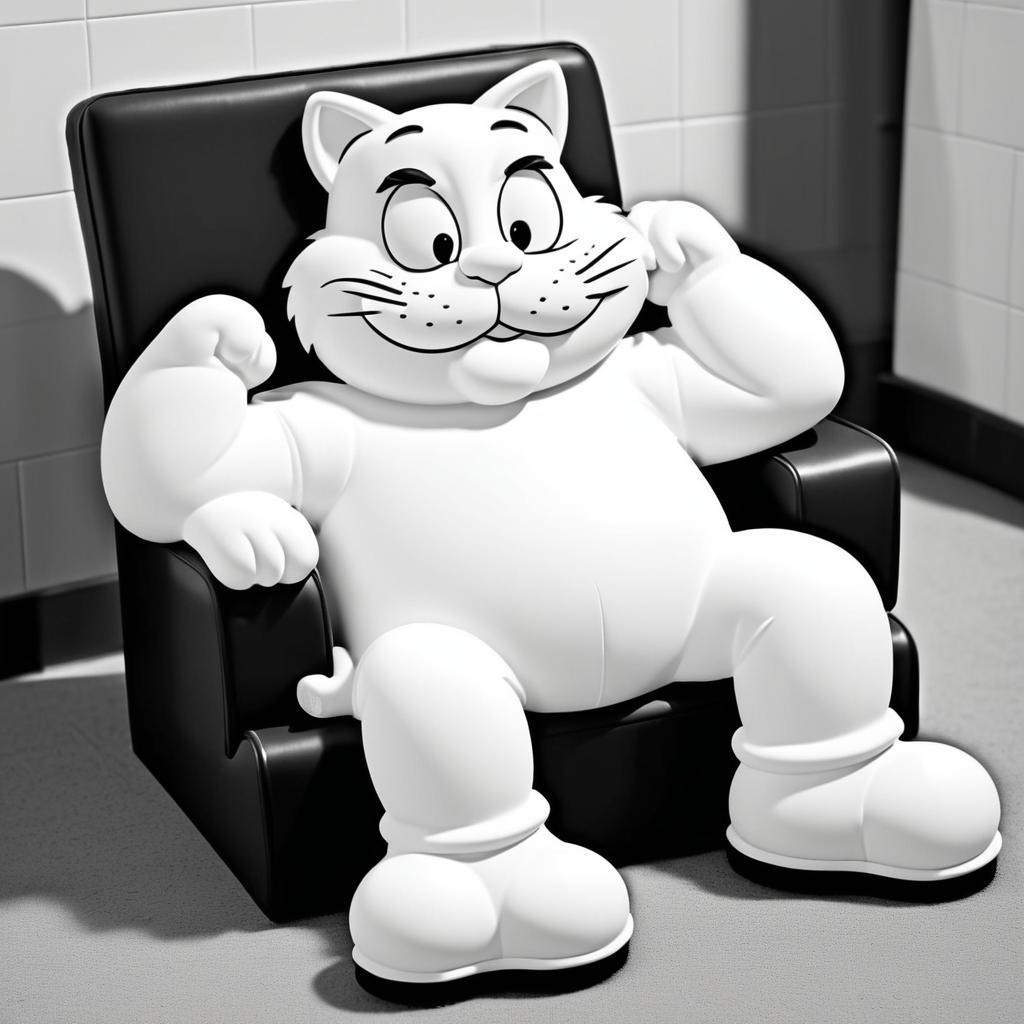 Garfield Lounging in Vintage Cartoon Style