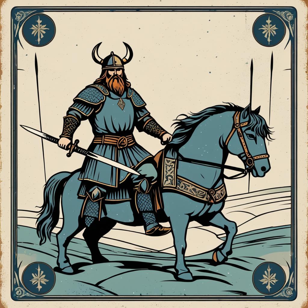 Viking Warrior Tarot Card Design