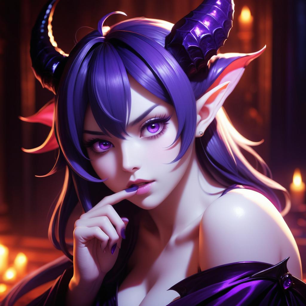 Mischievous Succubus in Ecchi Art Style