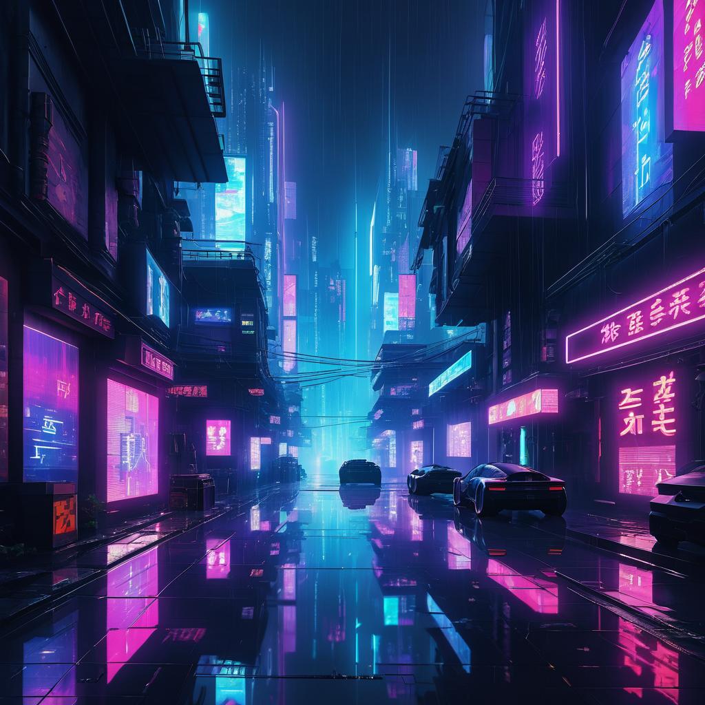 Vibrant Cyberpunk Cityscape at Night