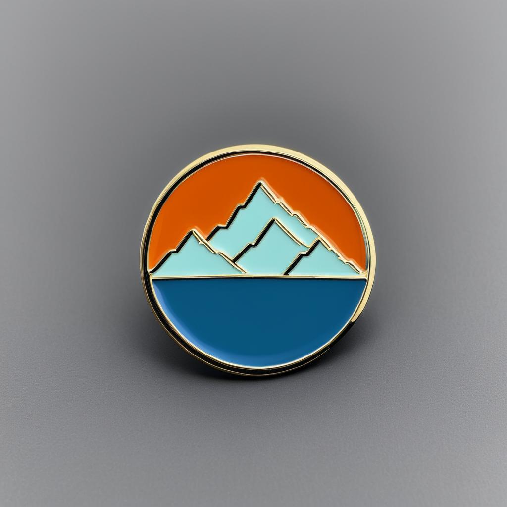 Retro Mountain Range Enamel Pin Design