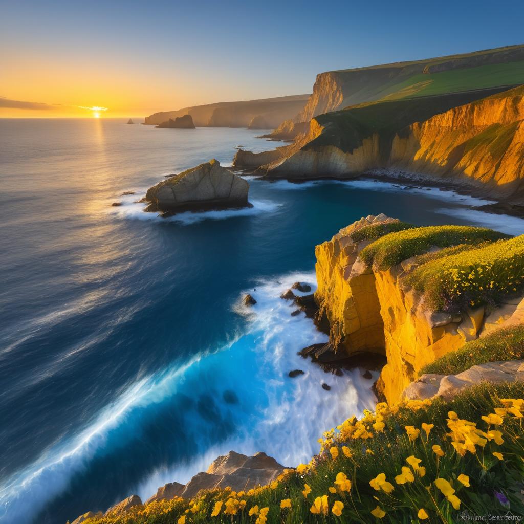 Dramatic Coastal Cliff at Dawn