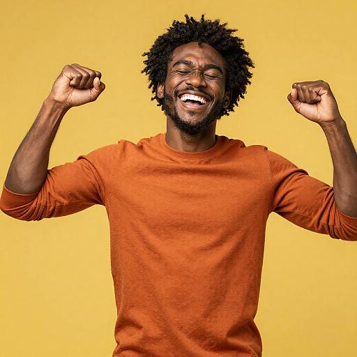 Happy Black Man Celebrating