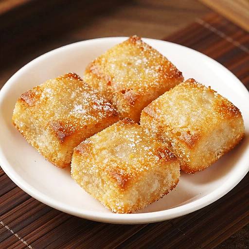 Golden Square Sweet Pastries Close-Up