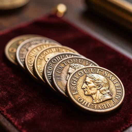 Photorealistic Gold Dukaten Coins Close-Up