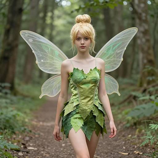Whimsical Tinkerbell Fairy in the Forest