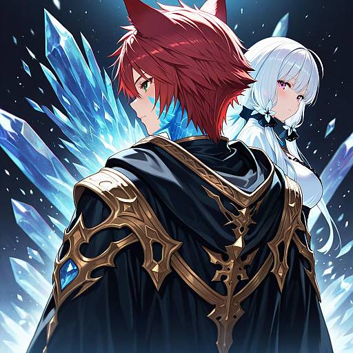 Illustration of Crystal exarch, final fantasy in the style of Itolife