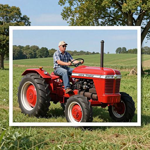 Leslie Art Print Classic Red Tractor