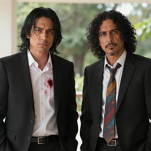 Intense Indoor Contrast Between Two Men