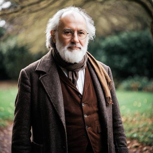 Elderly Man in Classic Author Attire