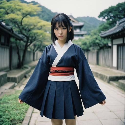 Young woman in traditional Japanese attire