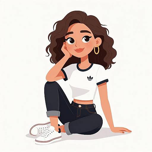 Smiling Woman in Casual Sporty Outfit