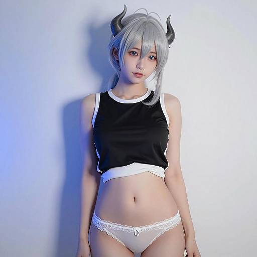 Anime-Style Silver-Haired Youth Portrait