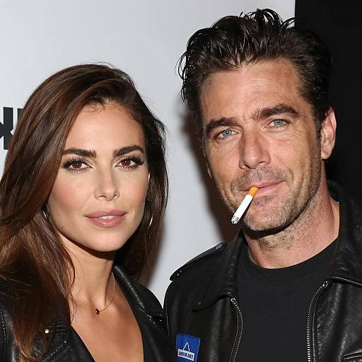 Close-up of Man and Woman with Leather Jackets