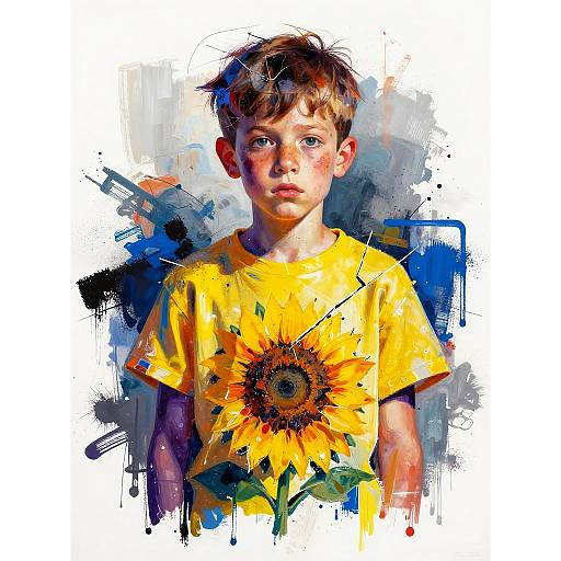 Expressionist Semi-Abstract Boy Portrait