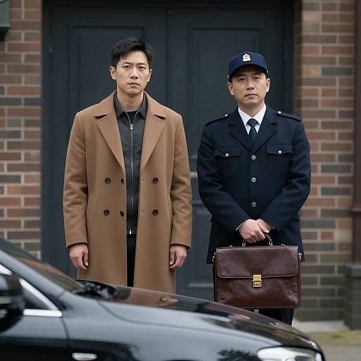 Men by the Door with Briefcase