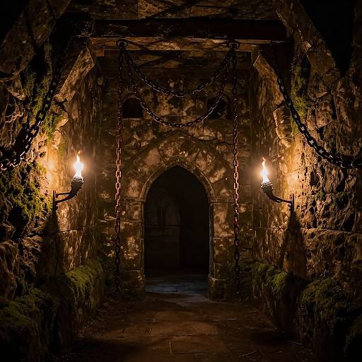 Eerie Medieval Castle Dungeon Interior