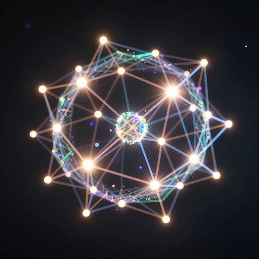 Surreal Glowing AI Neural Network